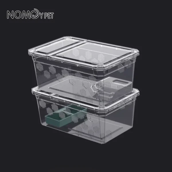 Reptile Breeding Cage Plastic Transparent Breeding Box Vivariums with Balcony Lizard Supplies Bivarium for Insect Spider Turtle - Image 6