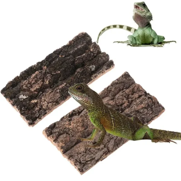 Natural Cork Bark Flat Reptile Terrarium Water Tank Habitat Background Decoration for Pet Lizard Spider Hide Climbing Tree Bark - Image 3