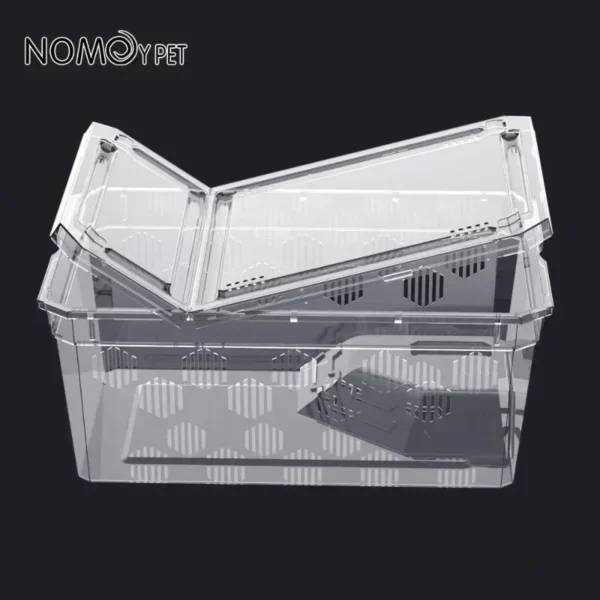 Reptile Breeding Cage Plastic Transparent Breeding Box Vivariums with Balcony Lizard Supplies Bivarium for Insect Spider Turtle - Image 2