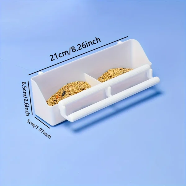 1pc Portable Double Grid Design Bird Feeder, Hanging Bird Food And Water Container For Bird Cage - Image 4