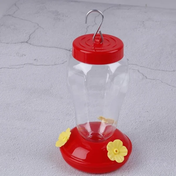 1pcs New Plastics Bird Water Feeder Bottle Hanging Hummingbird Feeder Garden Outdoor Plastic Flower Iron Hook Pet Bird Supplies - Image 4