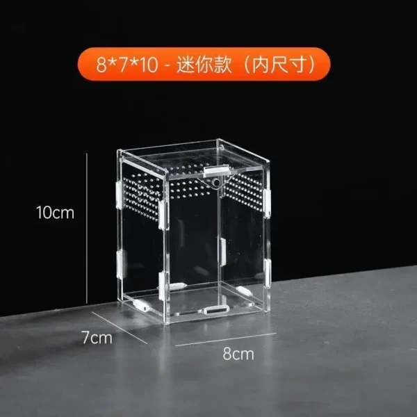 Reptile Terrarium Habitat Breeding Box Acrylic Transparent Reptiles Cage Nano Arboreal Tarantula Enclosure Dearded Dragon 파충류 - Image 7
