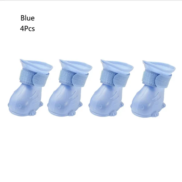 4Pcs/Set Pet Dog Rain Shoes Anti Slip Waterproof Cat Shoe Rubber Boots for Outdoor Footwear Socks Dogs Cats Foot Cover - Image 9