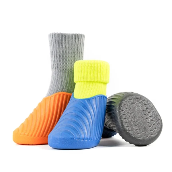 4PCS/Set Dog Boots Waterproof Rain Winter Pet Snow Shoes Puppy Sock Shoes with Antislip Sole Soft Comfortable Dog Paw Protector - Image 5