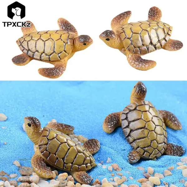 1pcs Aquarium Fish Tank Decor Mini Sea Turtle Model Resin Ornaments Home Landscape Accessories Fine Workmanship Layout Prop
