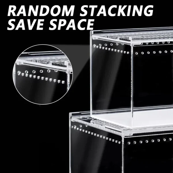 Reptile Anti-Escape Breeding Box Acrylic Transparent Breathable Amphibian Tank for Turtle Spider Lizard Snake Frog Reptiles Cage - Image 4