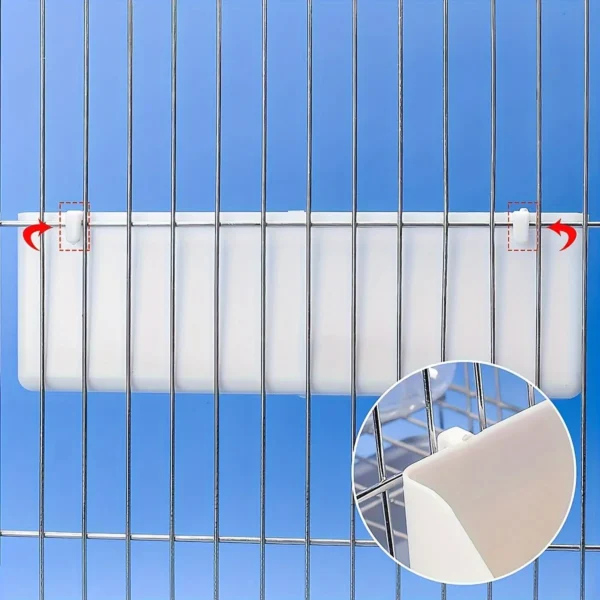 1pc Portable Double Grid Design Bird Feeder, Hanging Bird Food And Water Container For Bird Cage - Image 5
