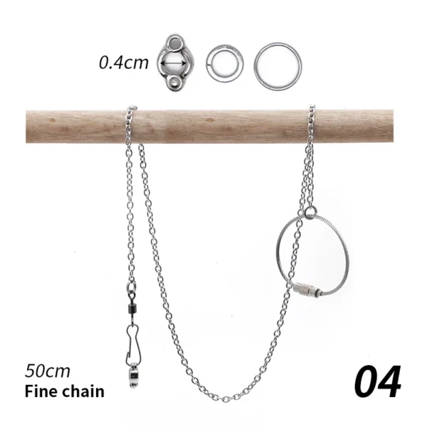 Parrot Leg Ring Stainless Steel Bird Ankle Foot Chain Ring Anti Bite Wire Rope Outdoor Flying Training Accessories Pigeon Supply - Image 9