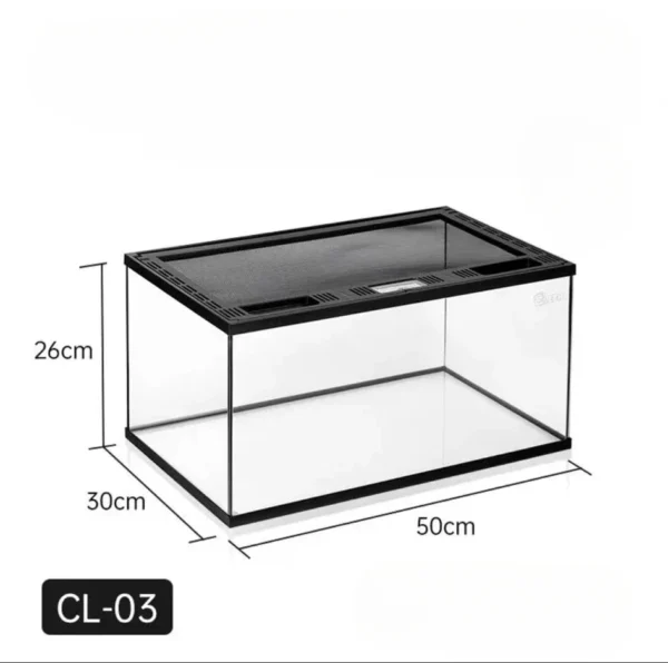 Reptile Pet Glass Feeding Box Turtle Terrarium Rainforest Ecological Tank Snail CrabSnake Spider Lizard Horned Frog - Image 7