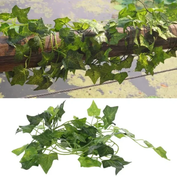 Artificial Vine Reptile Lizards Terrarium Decoration Chameleons Climb Rest Plants Leaves - Image 4