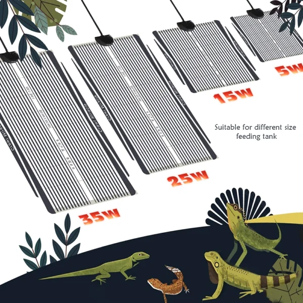 EU/US/UK/AU Plug Reptiles Heating Mat With Adjustable Temperature Controller Warm Pad Incubator for Lizard Turtle Aquarium 5-35W - Image 3