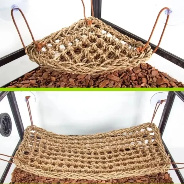Bearded Dragon Hammock Reptile Lounger for Chameleon Lizards Gecko Snakes Lguana Reptiles Geckos Grass Cushion Pet Bed Swing - Image 2
