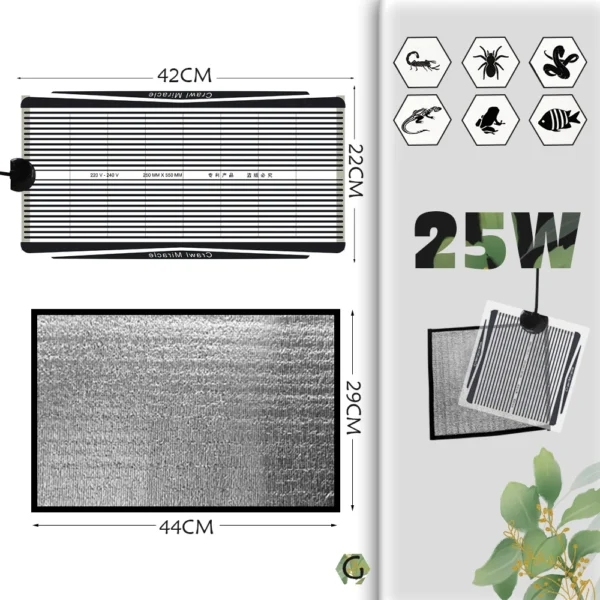 EU/US/UK/AU Plug Reptiles Heating Mat With Adjustable Temperature Controller Warm Pad Incubator for Lizard Turtle Aquarium 5-35W - Image 13