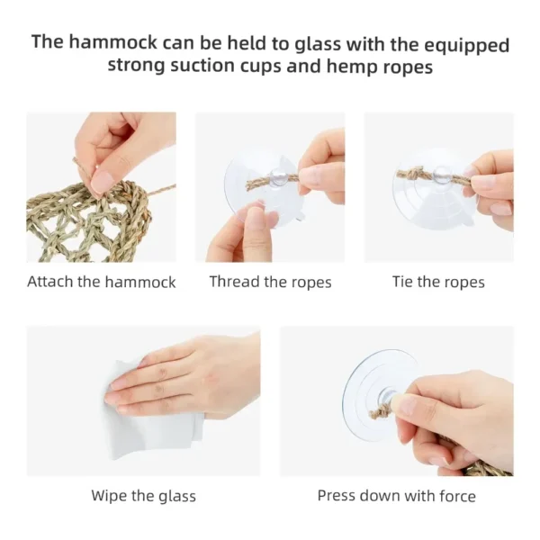 Bearded Dragon Hammock Reptile Lounger for Chameleon Lizards Gecko Snakes Lguana Reptiles Geckos Grass Cushion Pet Bed Swing - Image 3