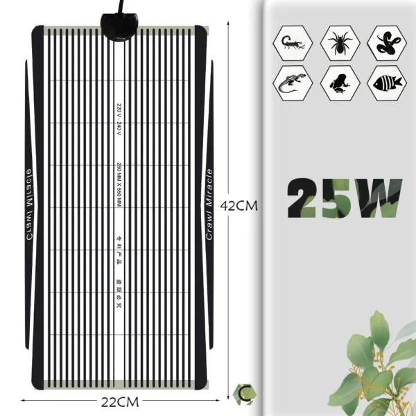 EU/US/UK/AU Plug Reptiles Heating Mat With Adjustable Temperature Controller Warm Pad Incubator for Lizard Turtle Aquarium 5-35W - Image 10