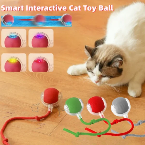 Cat Interactive Ball Toy Automatic Rolling Ball Faux Tail Smart Pet Electric Toy Cat Training Imitate Mouse Toy Pet Supplies - Image 3