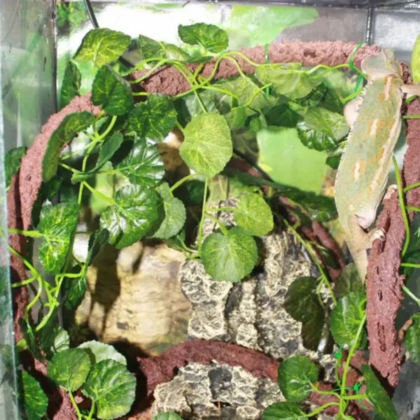 Artificial Vine Reptile Lizards Terrarium Decoration Chameleons Climb Rest Plants Leaves - Image 3