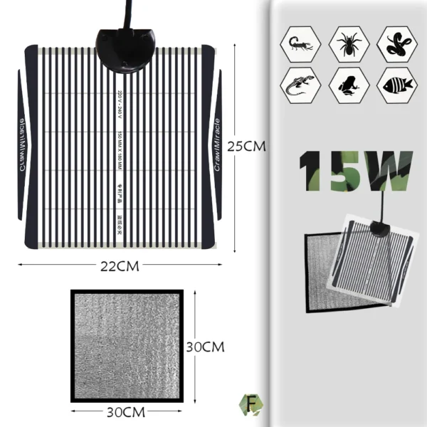 EU/US/UK/AU Plug Reptiles Heating Mat With Adjustable Temperature Controller Warm Pad Incubator for Lizard Turtle Aquarium 5-35W - Image 8