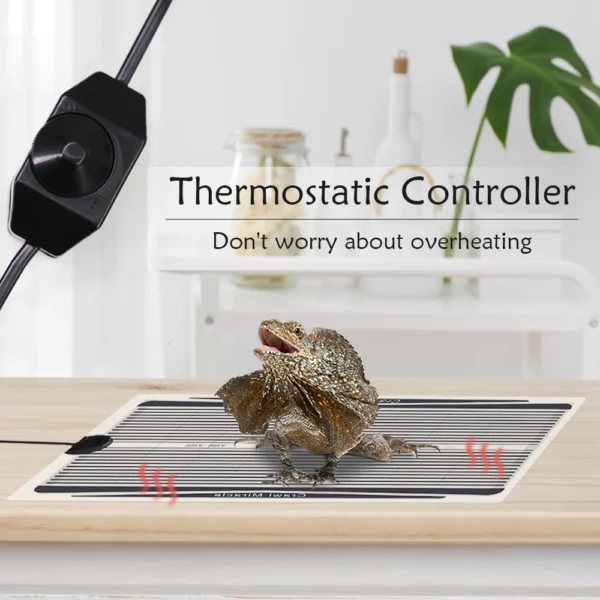 EU/US/UK/AU Plug Reptiles Heating Mat With Adjustable Temperature Controller Warm Pad Incubator for Lizard Turtle Aquarium 5-35W - Image 5